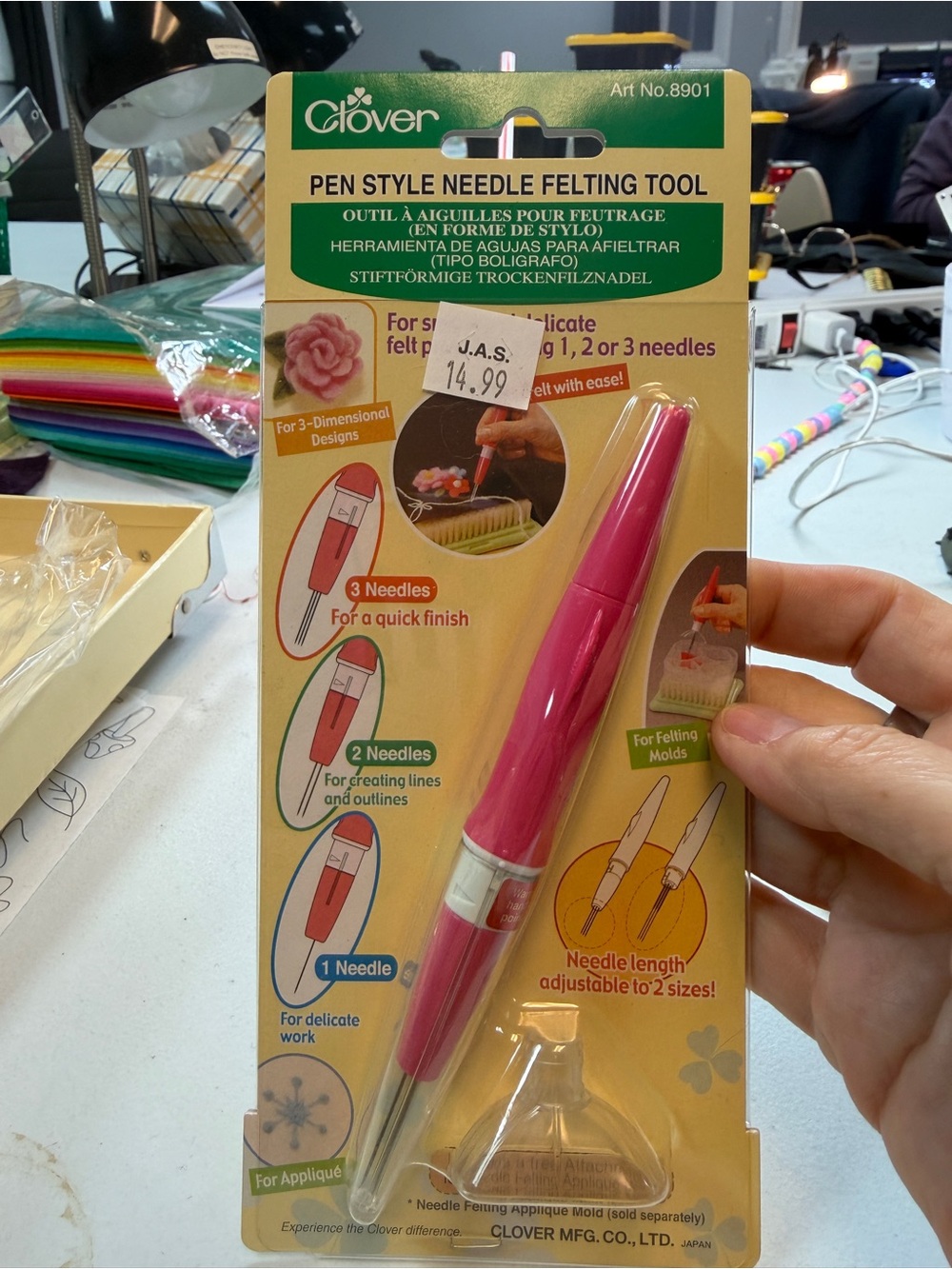 Clover Pen Style Needle Felting Tool - Pink
